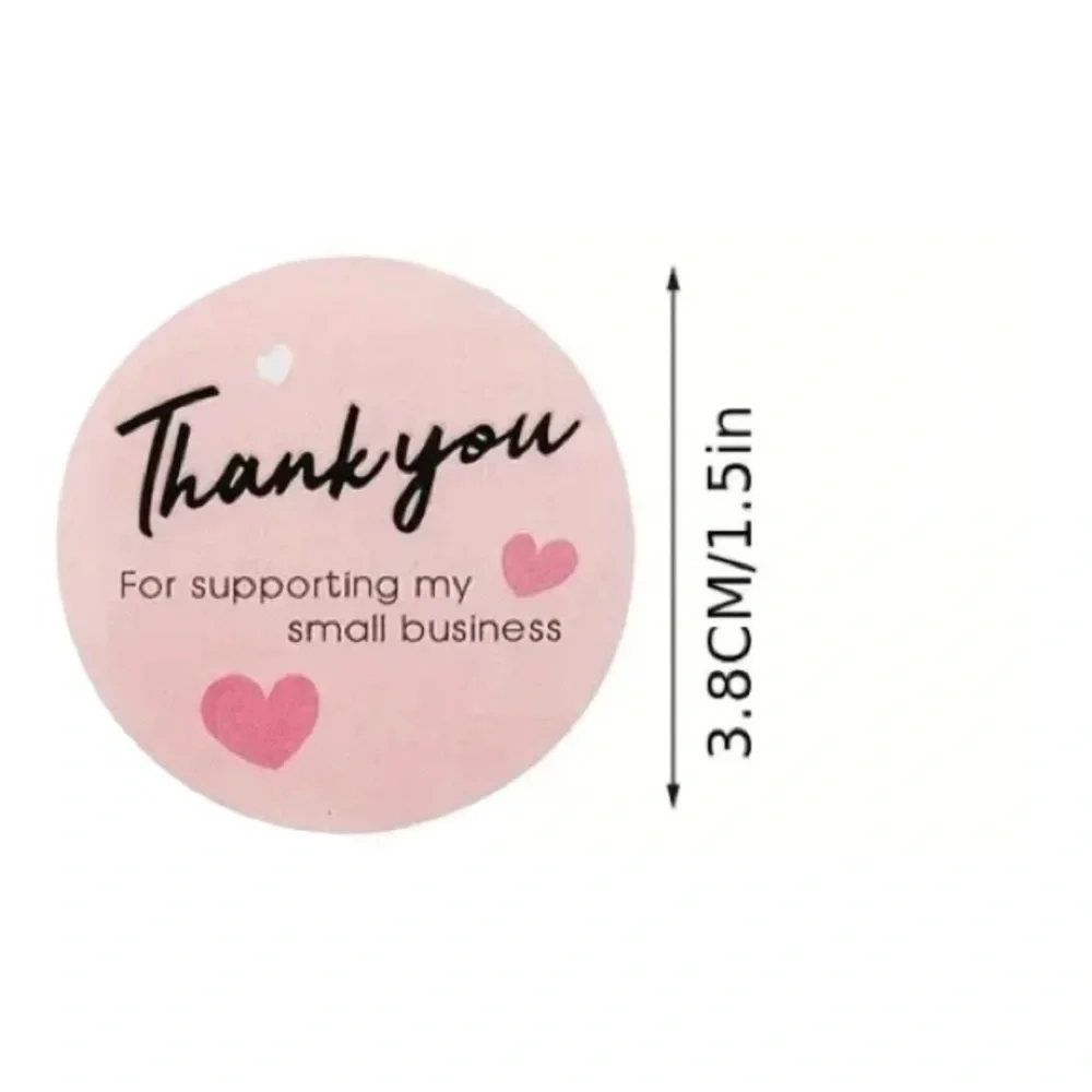 Roll of 500 Pink ‘Thank You for Supporting my Small Business Stickers - Picture 2 of 2